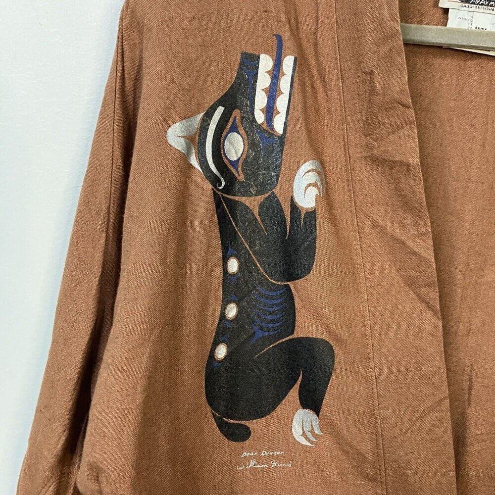 Vintage Ay Ay Mut William Good Salish Original Bear Dancer Robe Duster BC Canada - Picture 2 of 12